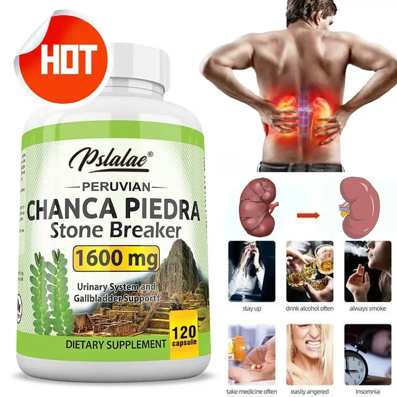 Chanca Piedra-Kapseln 1600 mg – Unterstützung der Harnwege, gentechnikfreies Nahrungsergänzungsmittel, Zerkleinerung von Nierensteinen