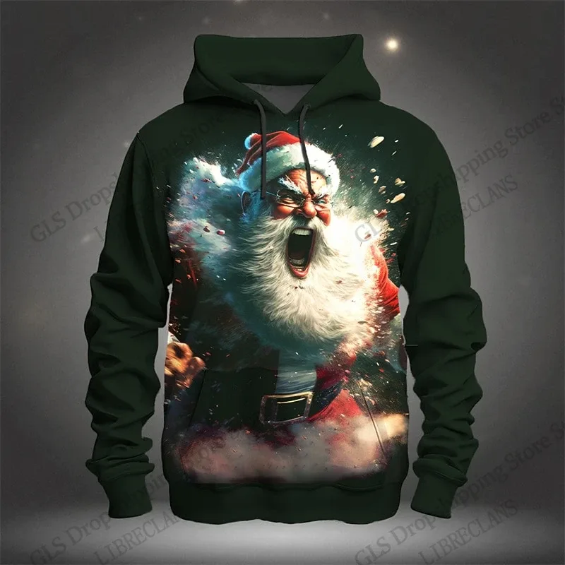 Christmas Mens Santa Claus 3d Print Hoodies Men Women Fashion Vintage Outdoor Hoodie Sweatshit Men Clothing Moletom Masculinos