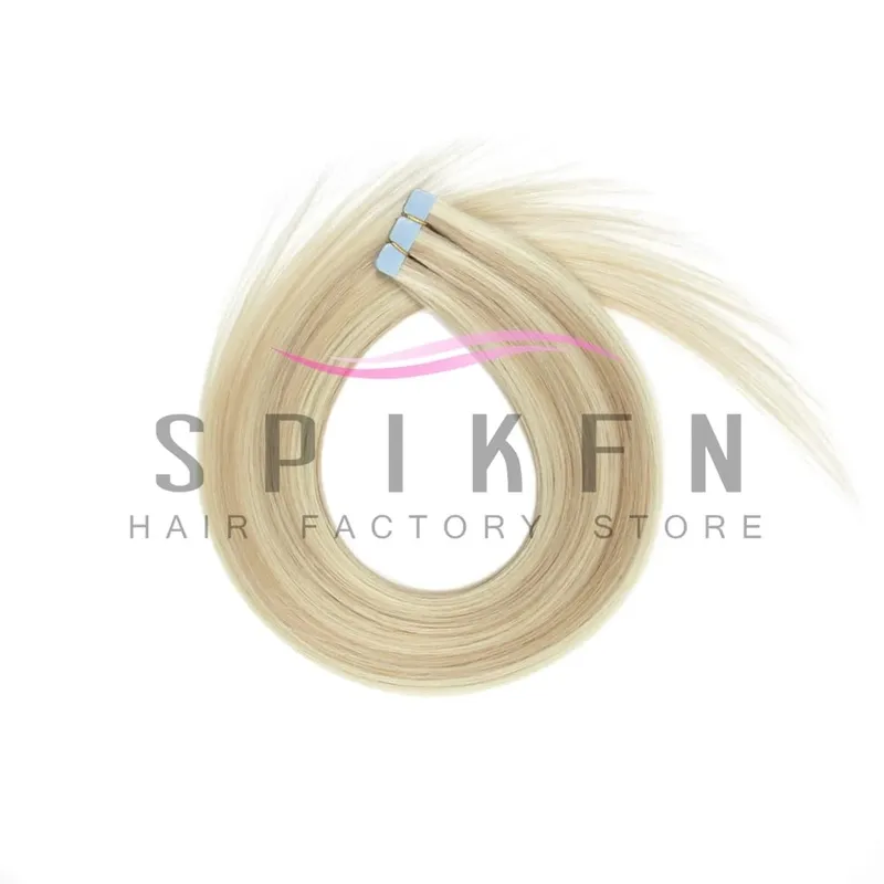 12"-20" Mini Tape Hair Extensions Machine Remy Skin Weft Adhesive Tape In Human Hair Natural Black Brown Blonde Straight 10pcs
