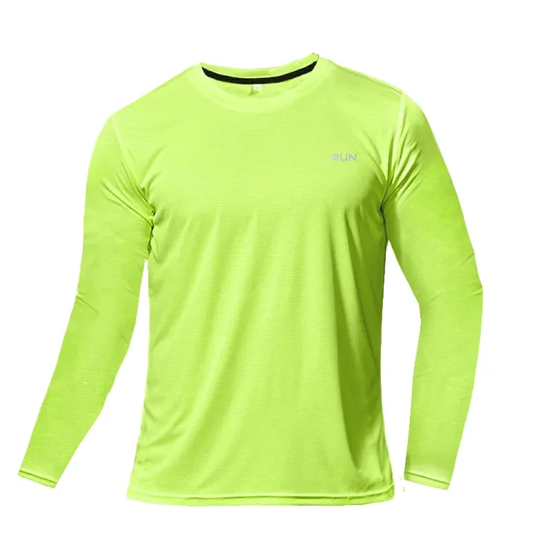 Men's Long Sleeve Quick Dry Sports T-Shirt UPF 50+ UV Protection Breathable Running Fishing Outdoor Workout Tee