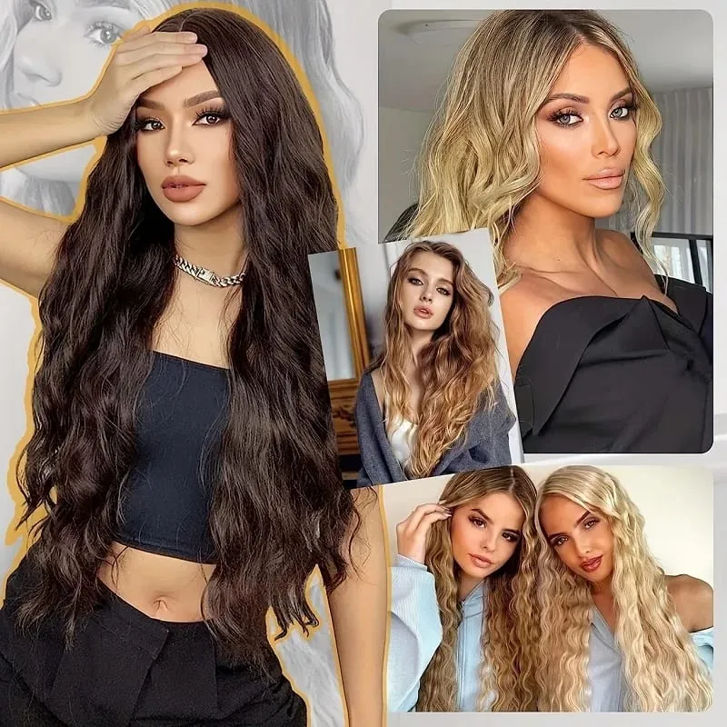 22Inch Synthetic 6pcs/set Long Kinky Curly Clip-in Hair Extension Thick Fiber Increase Hair Volume Hair for Women Daily Use
