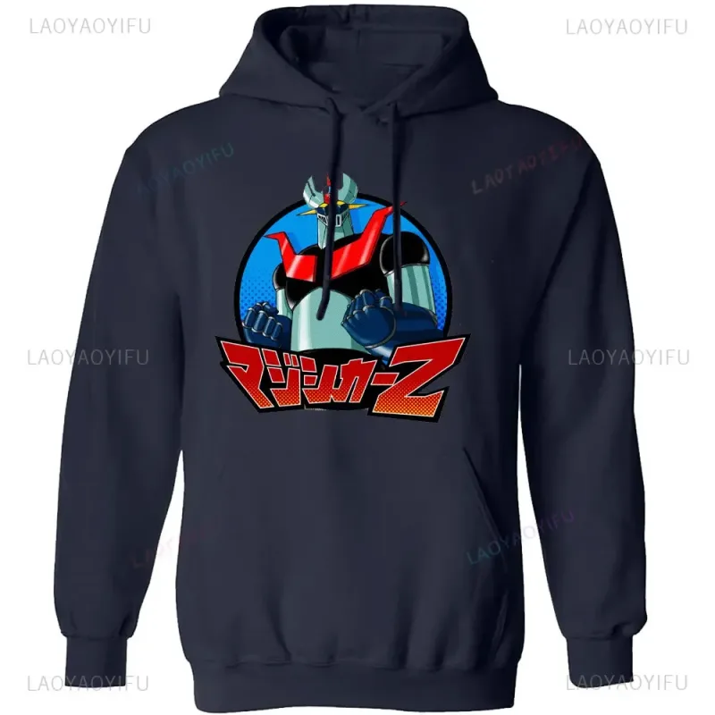 Japanese Mazinger Z Shirt Mens Cool Wear Fashion Hoodies Tops Cartoon Men Clothing Graphic Hoodied Anime Clothes Long Sleeve