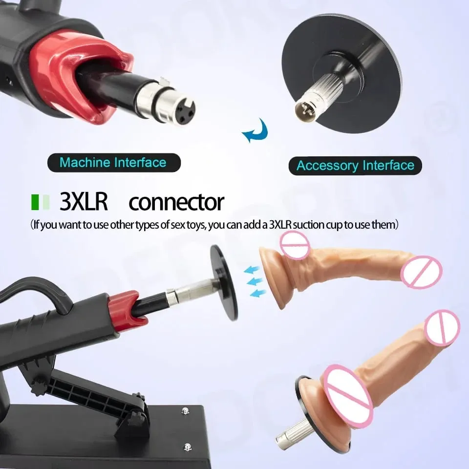 Fredorch Automatic Retractable Sex Pumping Gun Machine with Dildo For Male and Female Masturbation Sex Toy 450 Stroke per minute
