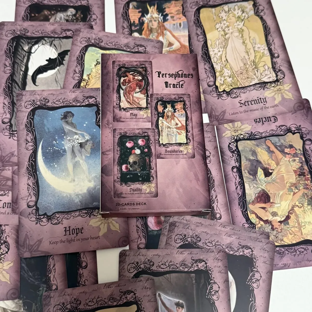 12*7cm Persephone Oracle Cards English 22 Pcs Shadow Work Goddess Deck Fortune Telling Toys