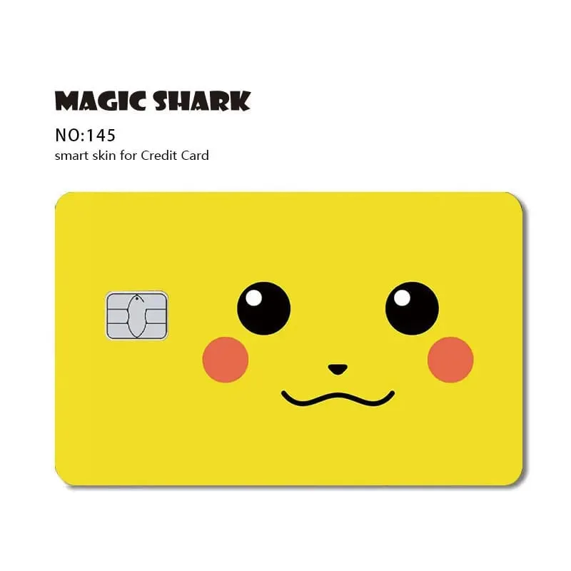 Maigc Shark Cute Pokémons Mewtwo Eevee Pikachu Gengar Adesivo Capa de filme para cartão de crédito de débito sem desbotamento