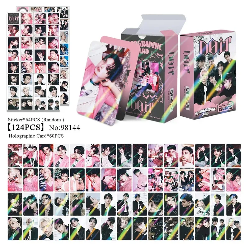 124pcs New Album Stay With Your Wings Photocards Stickers Kpop Merch Lomo Cards Set Fans Collection Cards Gifts