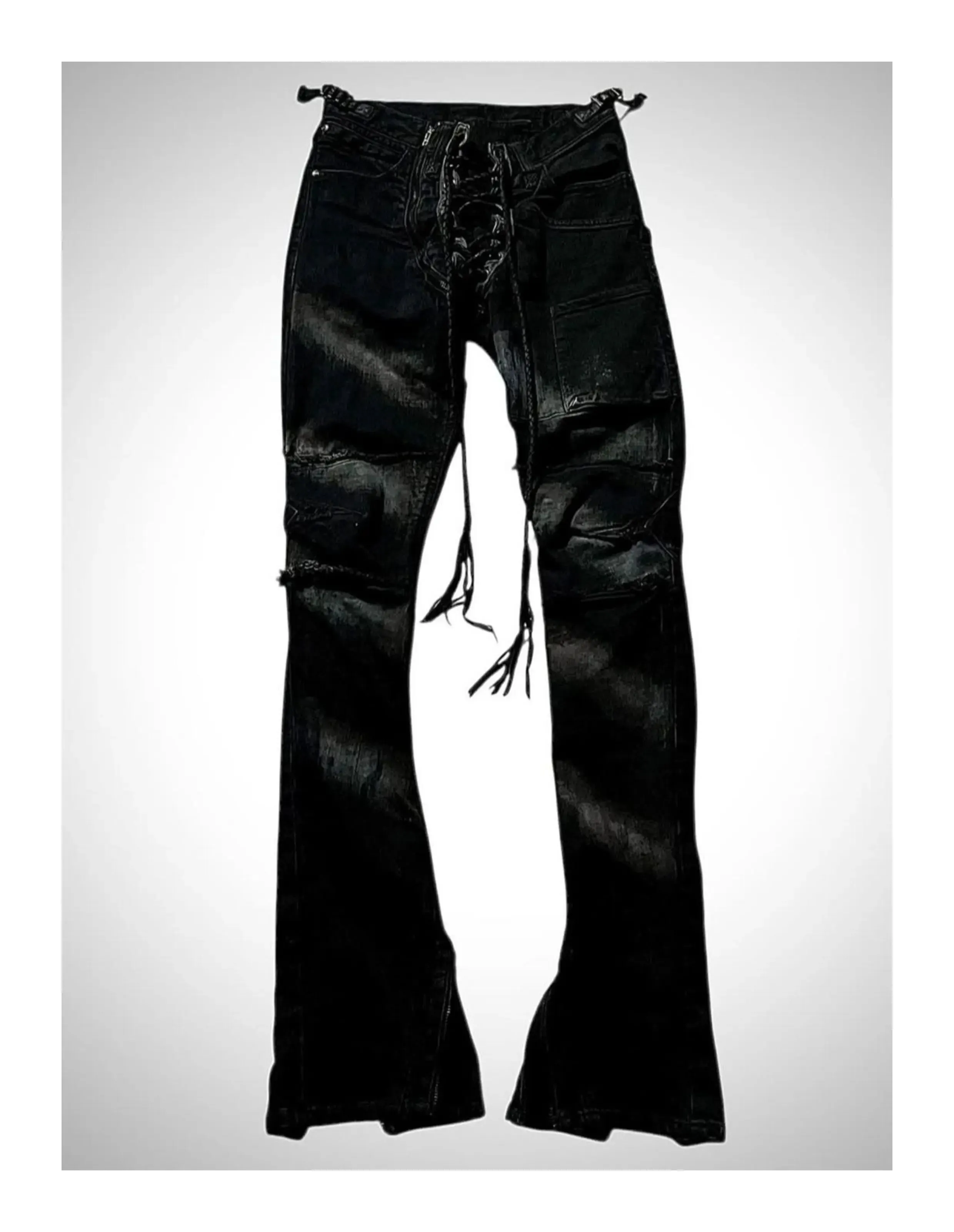 Ifsixwasnine Vision Washed Striped Lace-Up Slim-Fit Pull Jeans — image 6