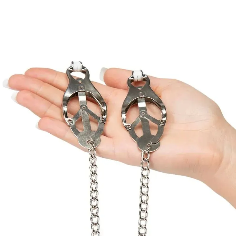 Metal Nipple Clamps Clips With Chain Clitoris Stimulator Steel Nipple Breast Clamps Slave Bondage Flirting Women Sex Toy