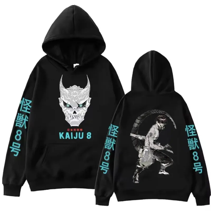 Anime Kaiju No 8 Soushirou Hoshina Cartoon Hoodies Oversized Hooded Sweatshirt Long Sleeves Cotton Hoodie Men Women Clothes
