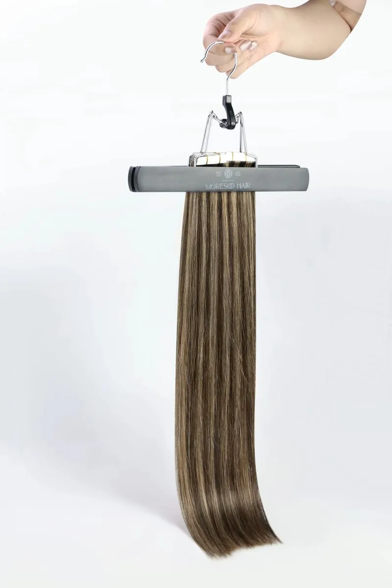 Moresoo Tape in Hair Extensions Real Human Hair 12-24in 30G&50G Double Sided Tape PU Skin Weft Tape in Hair Extensions Straight