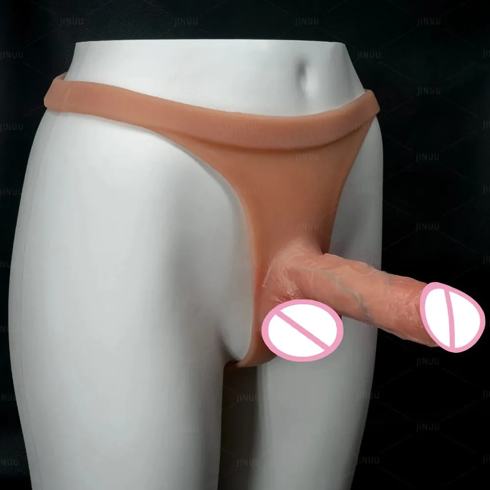 Tali silikon pada Dildo Untuk Lesbian Gay Boleh Digunakan Semula Pepejal Batang Kulit Perasaan Dildo Seluar Tali Tali Zakar Mainan Seks untuk Wanita 18+