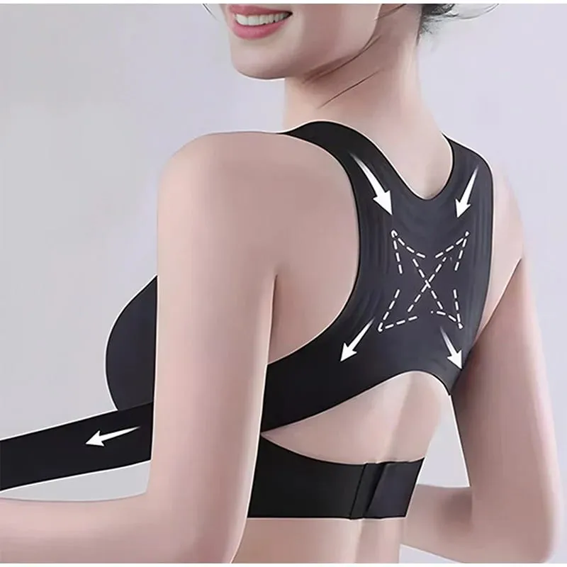 Front Buckle Cross Seamless Bra Anti-sag Gathering Push-up Coat Comfortable Sports Yoga Fitness Bra With Cross Back Support