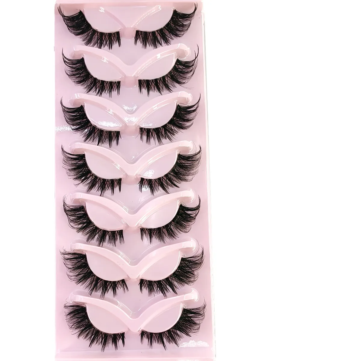 HBZGTLAD7pairs Fox Eye Lashes Wispy Faux Mink Lashes Volume Fairy Cat Eye Lashes That Look Like Extensions Spiky Fake Eyelashes