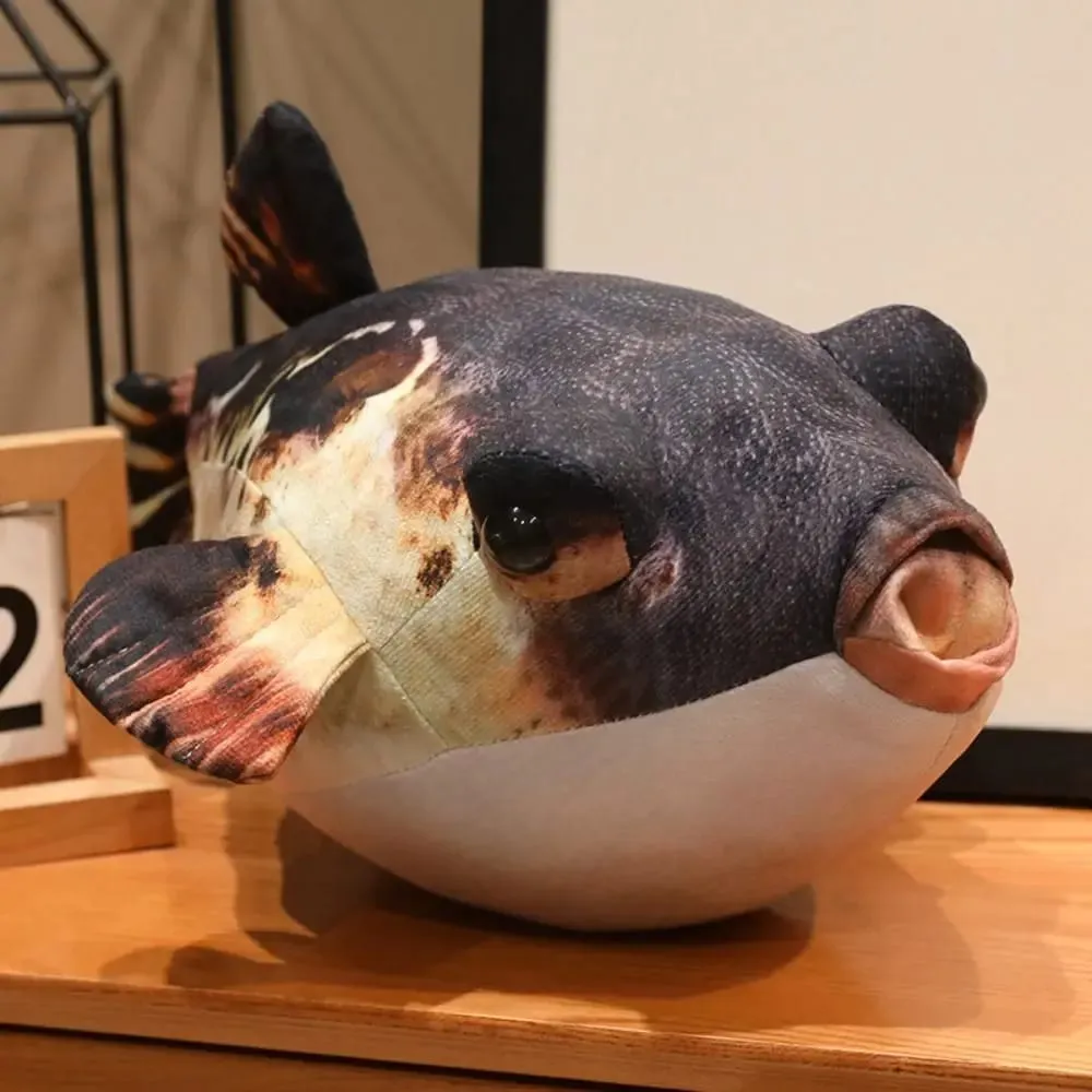 Stuffed Animals Simulation Puffer Fish Plush Toy Sofa Decorative Sleeping Doll Puffer Fish Plush Pendant Back Cushion 20cm — image 2