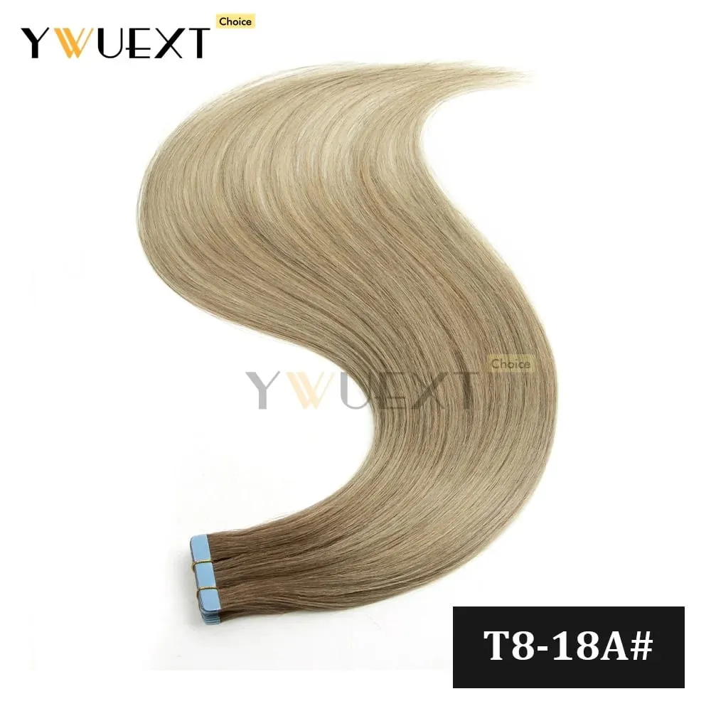 20pcs/Pack Gradient Colors Tape in Human Hair Extensions Add Volume And Length for Women 30g 16-20 inches Salon Quality YWUEXT