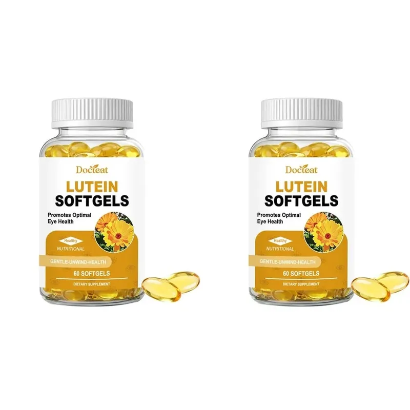 Docteat Lutein Zeaxanthin Softgels with Bilberry Fish Oil Astaxanthin Eye Health Daily Wellness Supplement for Adults60 Softgels
