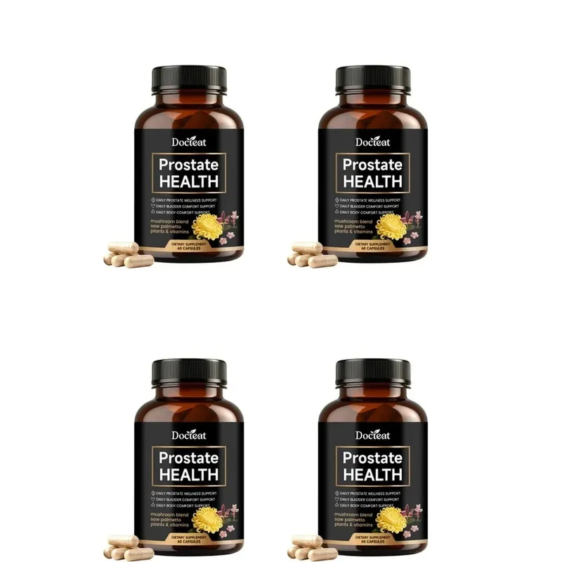 Prostate Health Capsules for Men Saw Palmetto Pumpkin Seed & Lycopene with Zinc for Urinary Flow & Bladder Comfort 60 Count