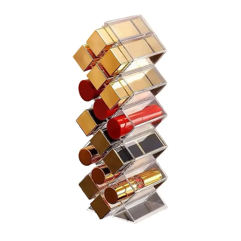 New Cosmetic Lipstick Jewelry Box Makeup Brushes Holder Lipstick Storage Box Acrylic Makeup Organizer Storage Case