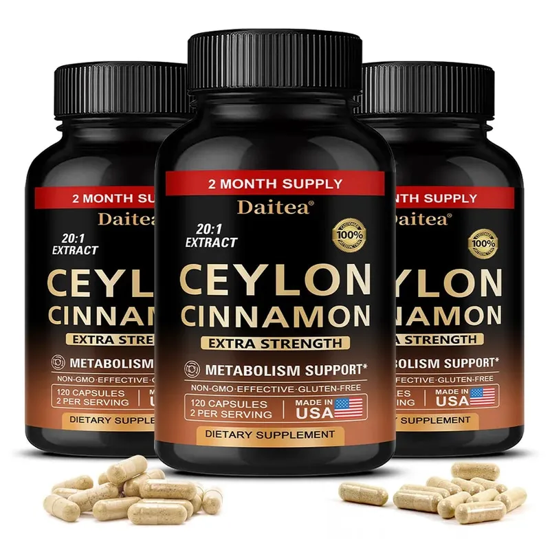 Ceylon Cinnamon Capsules - Antioxidant Promotes Heart Health and Metabolism Support The Immune System