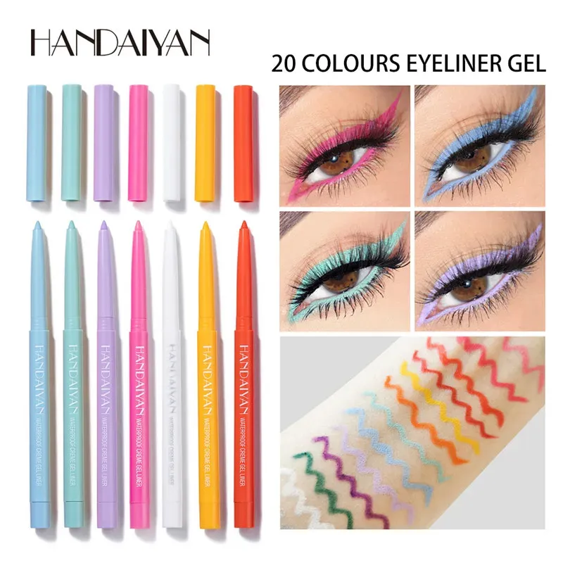 20 Colors Matte Eyeliner Waterproof Long Lasting Gel Liner Easy To Use Rotatable Eyeliner Colorful Eye Liner Eyes Makeup Tools