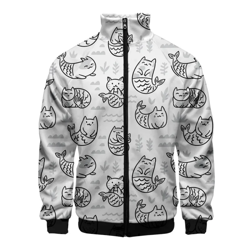 Popular Marine animals dolphin 3D Print Zipper Raglan Jacket Windbreaker Boys/Girls Comfortable Stand Collar Jackets Coats