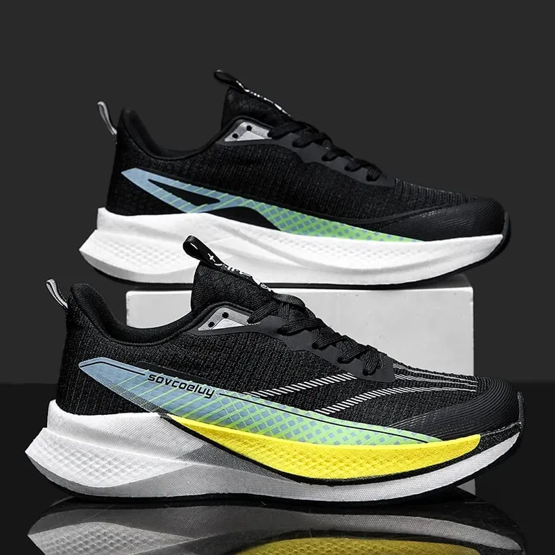 Men Carbon Plate Running Shoes Breathable Women Athletic Tennis Sneakers Cushion Sport Trainers Outdoor Marathon Jogging Shoes