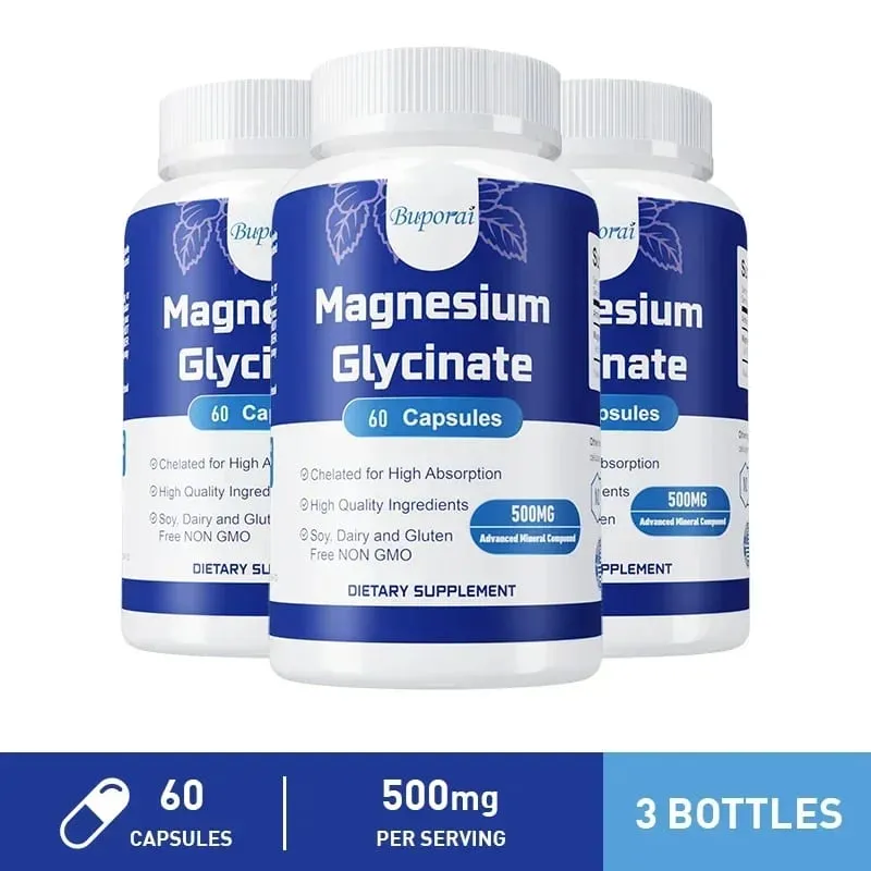 Magnesium Glycinate - Support Nerve Heart and Muscle Health Helps with Stress Sleep Quality Support Muscles Recovery