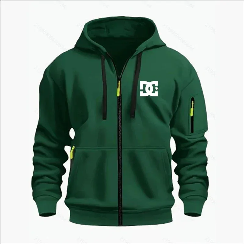 Spring and Autumn Men's Casual Sports Hoodie Fashionable Arm Pocket Drawstring Hoodie Men's Loose Long-sleeved Shirt Pullover