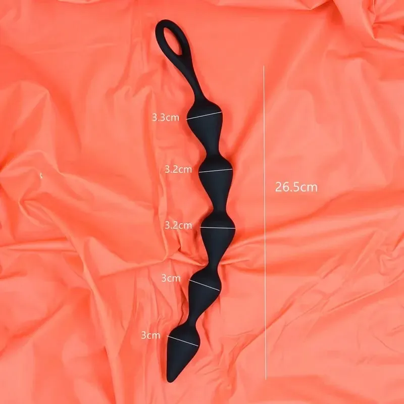Large Anal Plug for Men & Women Multi-Size Silicone Anal Beads Trainer Kinky Adult Sex Toys for Beginners
