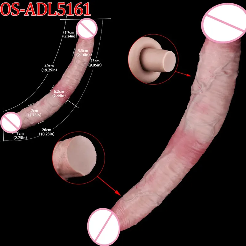 47Cm Thực Tế Dài Dương Vật Giả 2 Đầu Hậu Môn Âm Đạo Kích Thích Đồ Chơi Tình Dục Có Mút Dành Cho Các Cặp Đôi Đồng Tính Nữ Người Đồng Tính Nam trưởng Thành Dụng Cụ