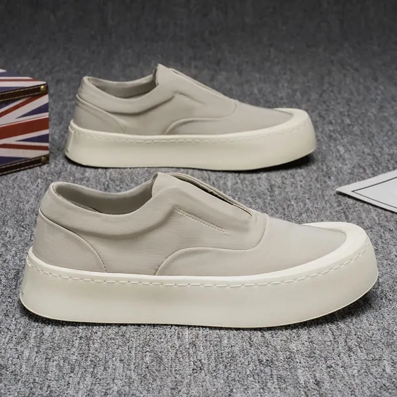 2026 Hot Sale Men's Chunky Platform Slip On Casual Shoes Breathable Soft Lazy Loafers Fashion Thick Sole Daily Walking Sneakers