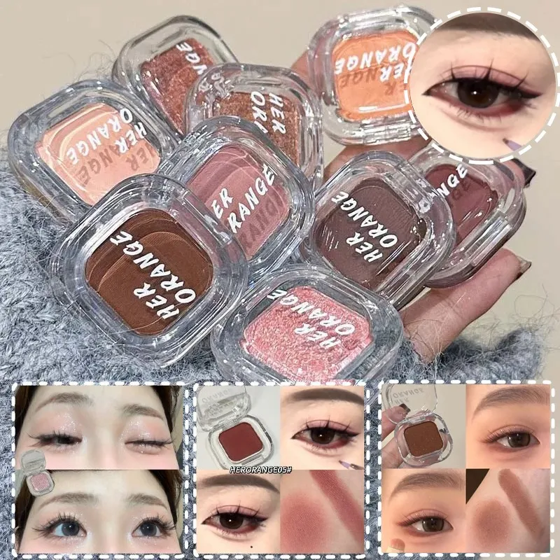 Red Brown Monochrome Eyeshadow Eyeliner Powder Palette Silky Matte Coral Red Lying Silkworm Eyeliner Waterproof Aegyo-sal Makeup