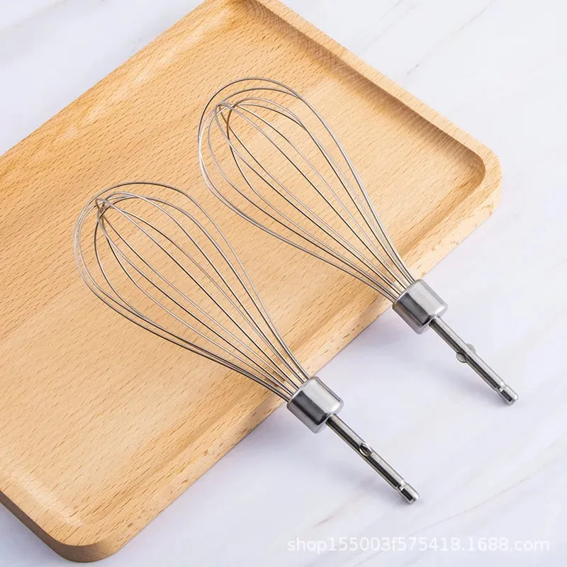 Stainless Steel Egg Beater Stainless Whisk Kitchen Wire Balloon Whisk Milk Egg Beater Egg Mixing Electric Hand Mixer Beaters