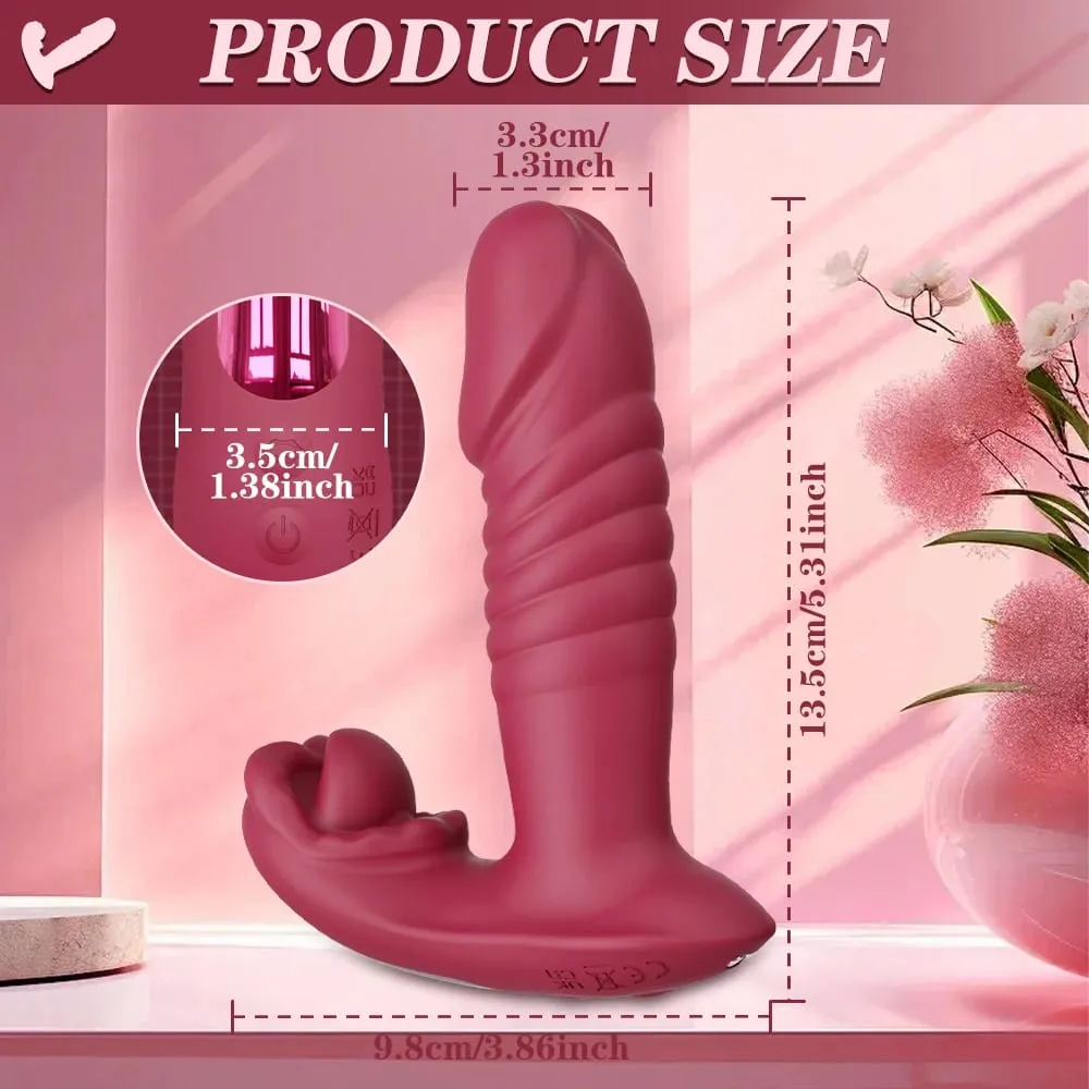 Thrusting Dildo Wearable Vibrator Sex Toys for Women - Vibrating Panties Egg APP Remote Control G Spot Clitoral Tongue Vibrators