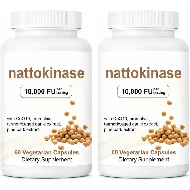 Nattokinase 10000 FU Per Serving Supports Heart Health Cardiovascular Blood Flow CoQ10 Bromelain Turmeric 60 Veggie Caps — image 8