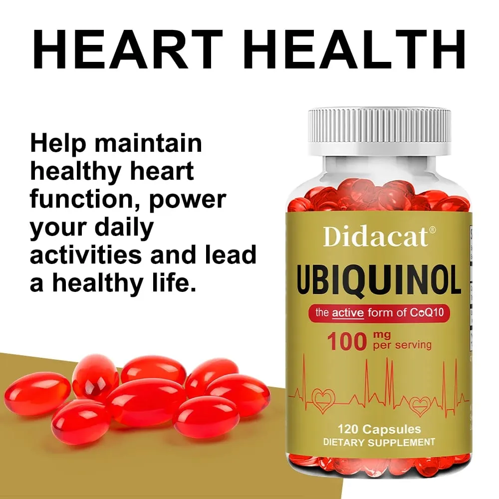 Ubiquinol CoQ10 Vegetable Capsules Antioxidant Support Joint Cellular Energy Production Heart & Cardiovascular Health