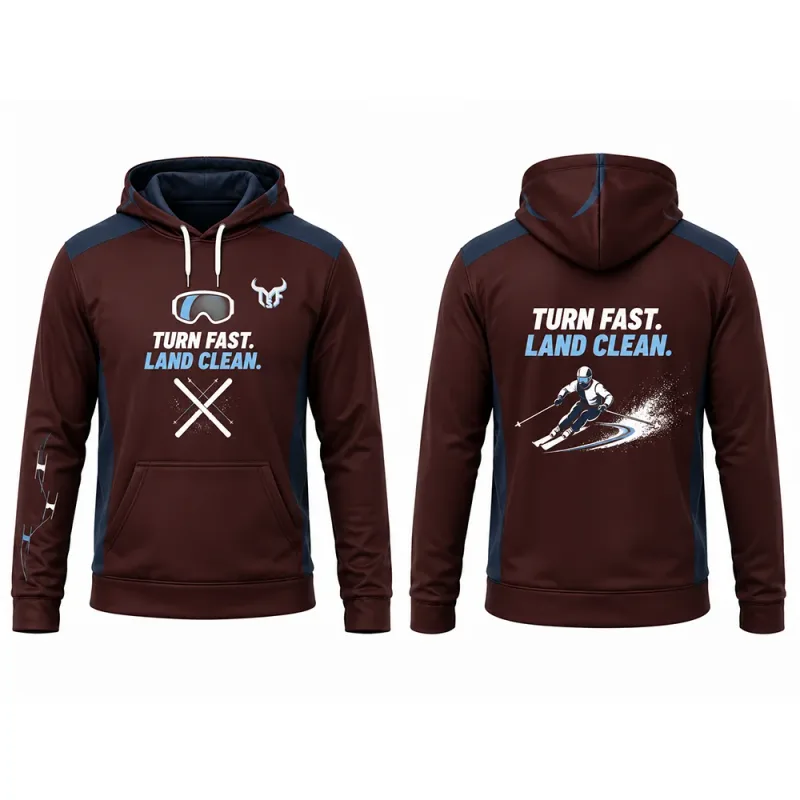 New Snowflake Ski Print Men's Hoodie Outdoor Sports Casual Sweatshirt With Pocket Stylish Color‑Block Long Sleeve Pullover Tops — image 5