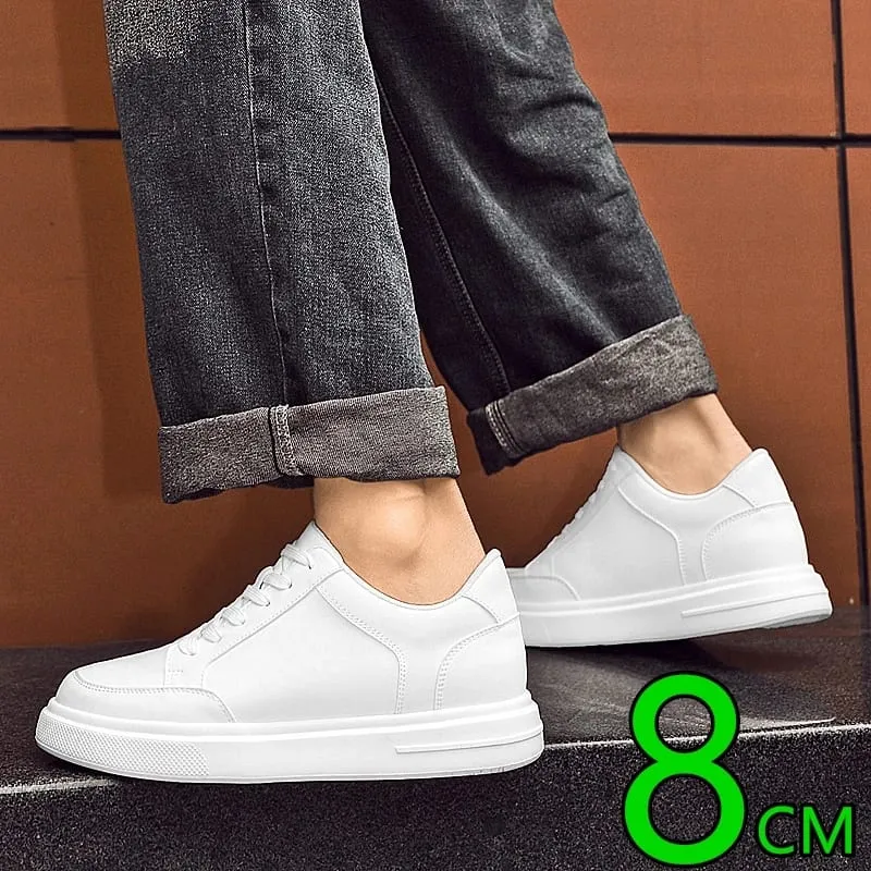 Men Sneakers Elevator Shoes Women Breathable Sports Casual Board Shoes Comfortable Platform Hidden Inner Heightening Shoes 8cm