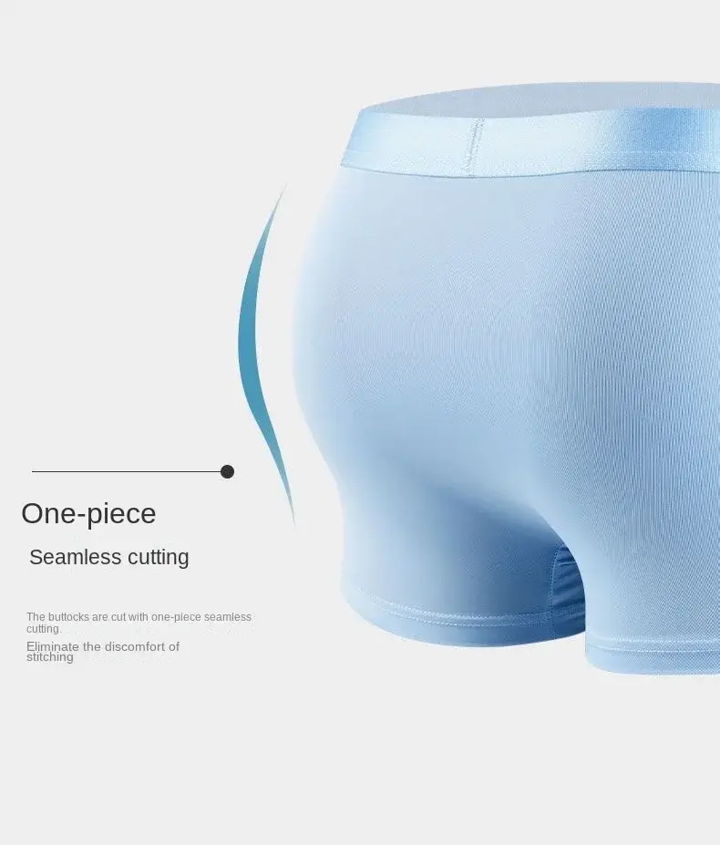 4 pçs boxer shorts masculino roupa interior de seda gelo legal cuecas respirável sexy calcinha fina u convexo lingerie lotes por atacado L-6XL