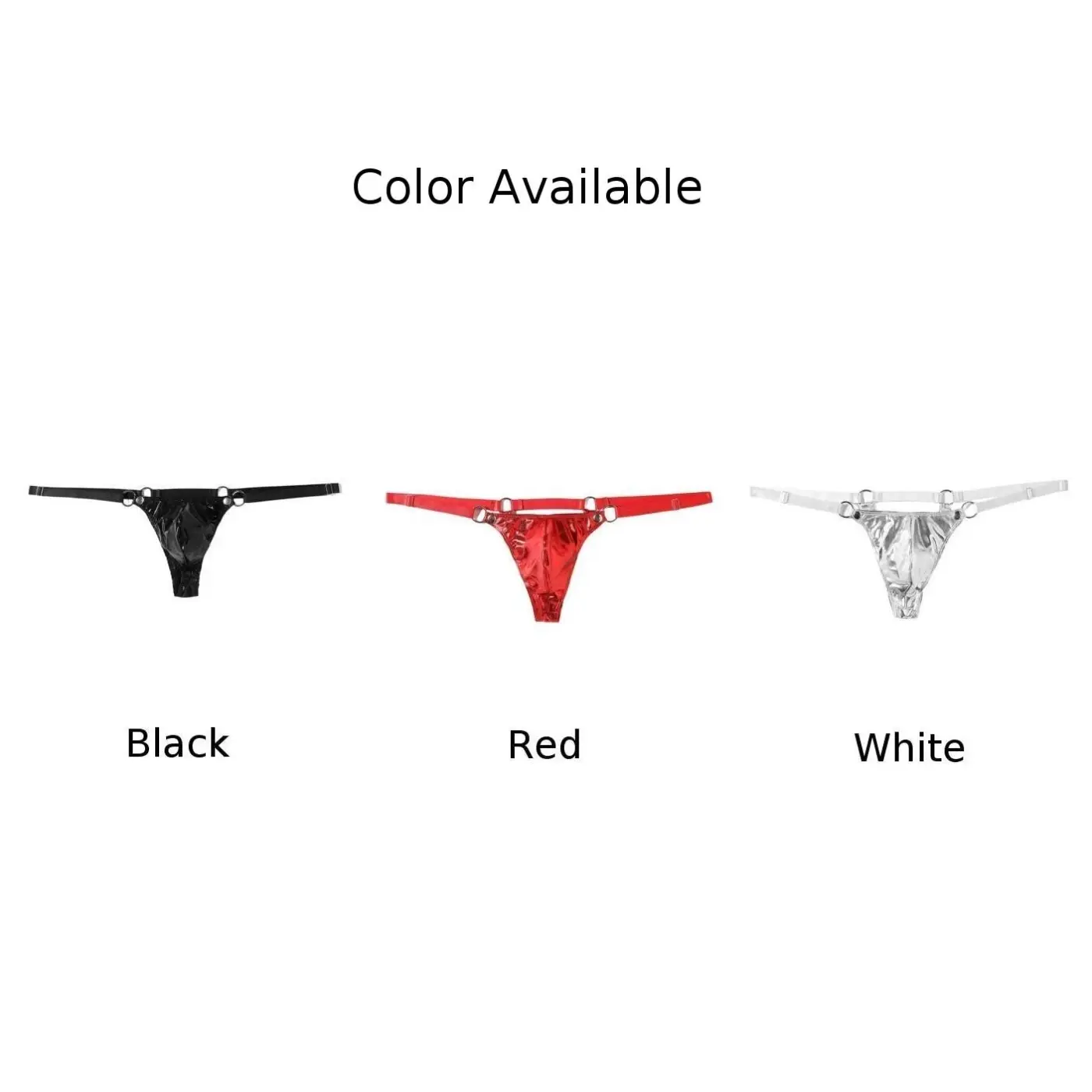 1pc Men Patent Leather G-String Sexy Thong V-back Low Ring Rise T-back Bulge Pouch Lingerie Underwear Gay Sissy Hot Clubwear