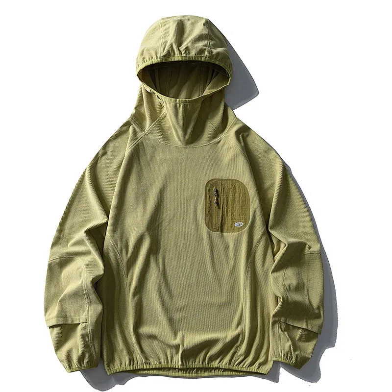 Outdoor Sport Hoodies Men Women Lightweight Fleece Long Sleeve Breathable Pullovers Hooded Sweatshirt Unisex Track T Shirts Tops