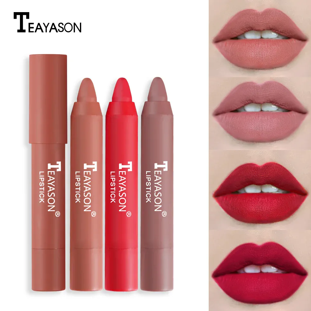 12 farben Samt Matte Lippenstifte Bleistift Wasserdicht Langlebig Sexy Rot Lippenstift auf-Stick Tasse Make-Up Lip Tint Stift kosmetik