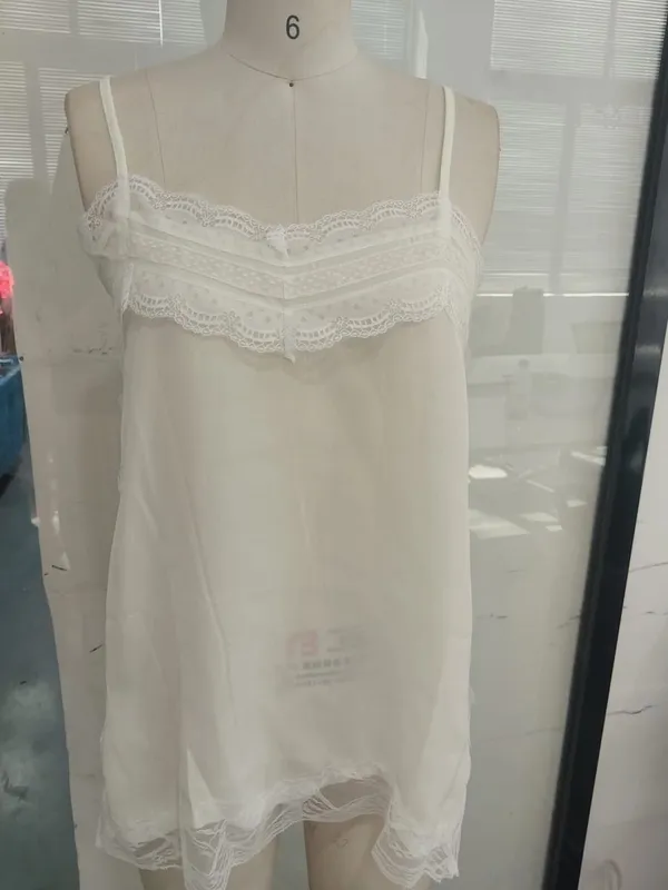 Women Sexy V-neck Satin Sling Maxi Dress Chic White Lace Patchwork Sleeveless Backless Slim Gowns Summer Evening Party Dresses