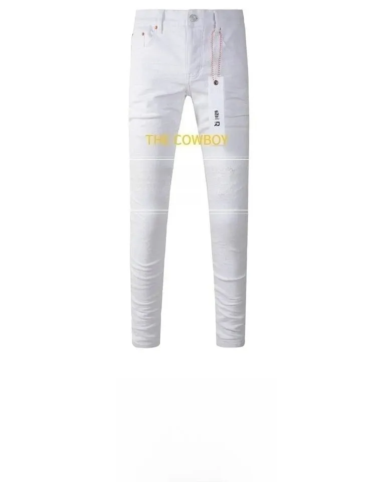 Spring New Men's White Skinny Jeans High Quality Slim Fit Trousers Streetwear Hip Hop Style Casual Fashion Stretch Denim Pants