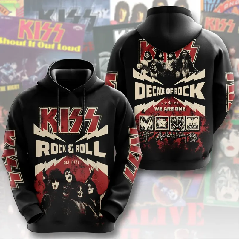 2026 Hot Rock Kiss Hoodies 3D Printed Men Women Funny Long Sleeve Sweatshirt Shirt Street Man Hoodies Tops Y2k Hoodies