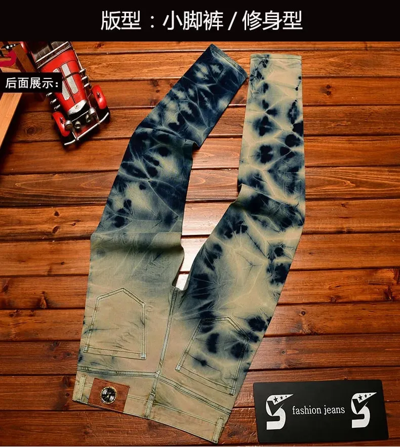New Retro Jeans Men's Straight Leg Pants Ripped Jeans Fashionable Casual Pants Trousers Pants Street Wear Clothing