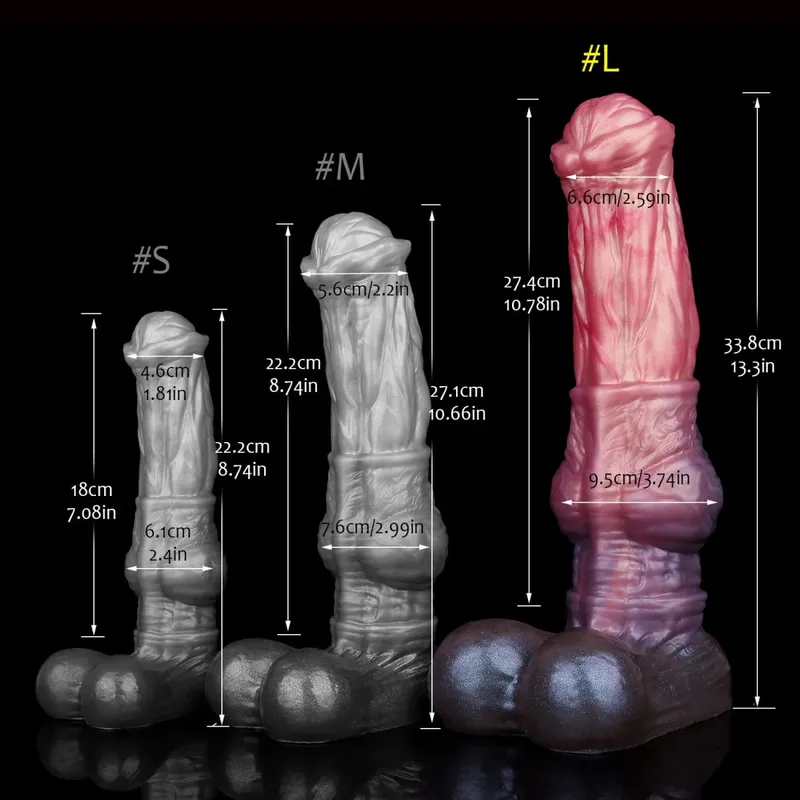 3 size S M L Colorful Large Long Silicone Fantasy Horse Dildo With Suction Cup Anal Dildo Penis Sex Toys for Women Men