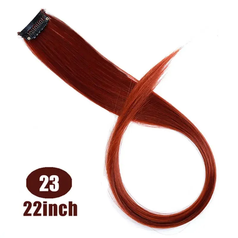 Fashion Color Hair Pieces Hanging Ear Dye Hair Extensions Color Strips One Clip Long Hair Extensions for Woman Daily Use