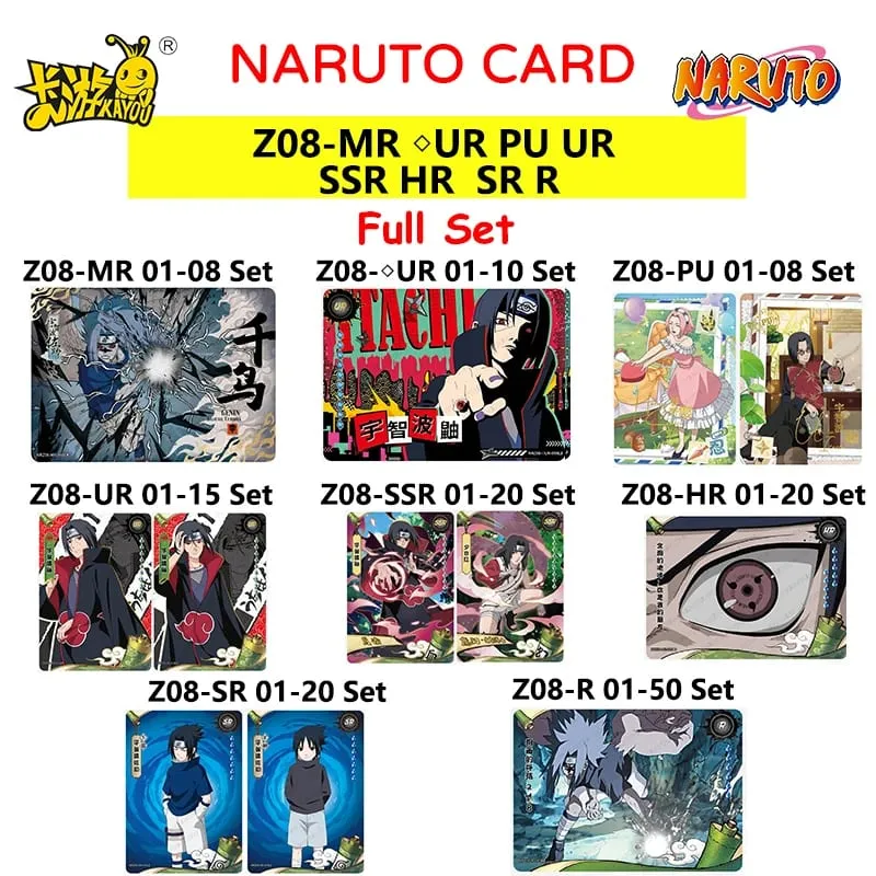 Kayou Naruto New T4W8 T2W9 Anime Rare Card Full Series ASP BP PU HR AR CR MR UR Complete Set Anime Collection Card Kids Toy Gift