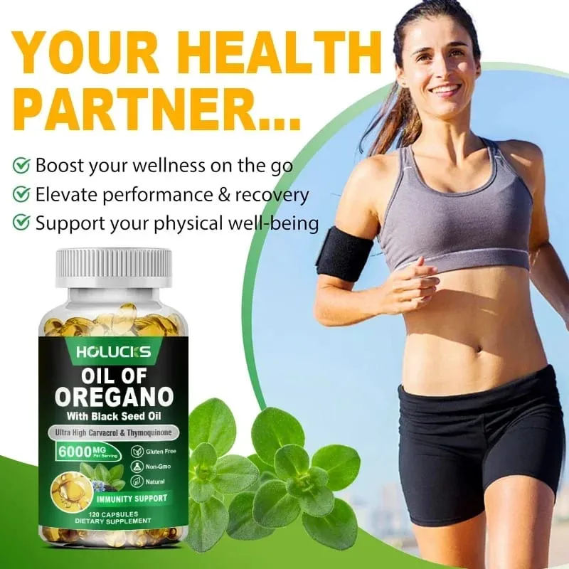 Pure Oil of Oregano Supplement for Sinus Relief Allergies & Healthy Immune Response Respiratory & Gut Health GMP Certified